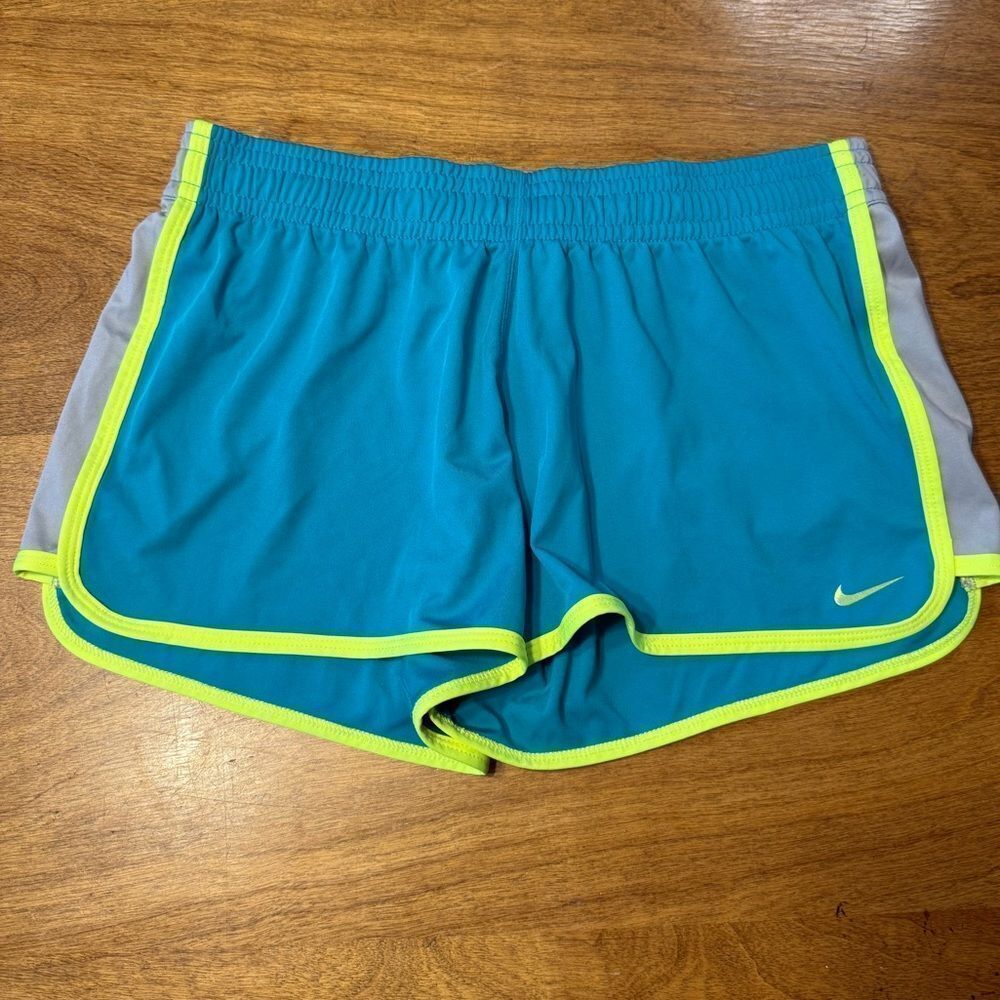 Nike Women's Teal and Gray Dri-Fit Athletic Shorts